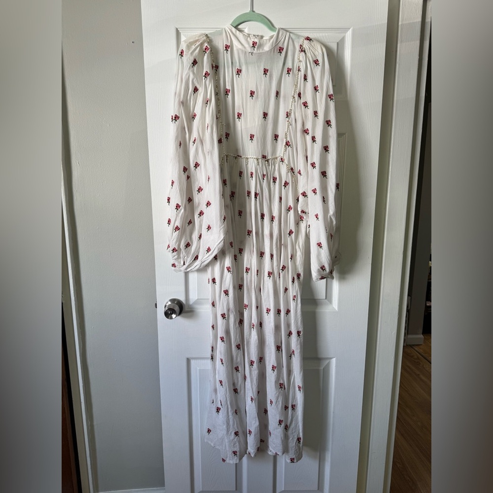 FARM Rio embroidered floral dress with pearls